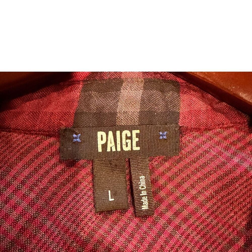 Paige Women's Black and Burgundy Shirt Size Large - Picture 4 of 8